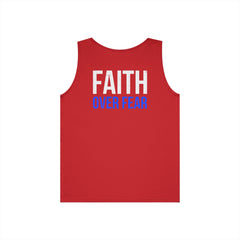 Faith Over Fear Tank Top — Christian Cross Graphic Spiritual Shirt