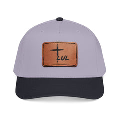 Leather Patch Baseball Cap — Cross & LUL Logo Mid-Profile Hat