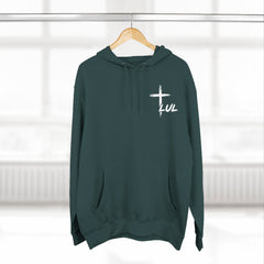 Faith Build Courage Fleece Hoodie — Inspirational Three-Panel Pullover