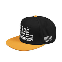 'Live Free' Distressed Flag Design - Embroidered Snapback Hat