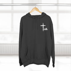 Faith Build Courage Fleece Hoodie — Inspirational Three-Panel Pullover