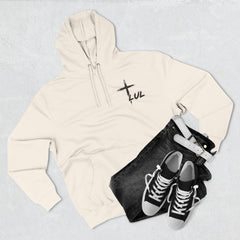 Faith Build Courage Fleece Hoodie — Inspirational Three-Panel Pullover