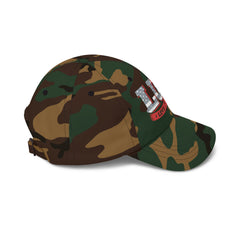 Level Up Living Dad Cap — Vintage American Flag Script Hat