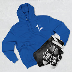 Faith Build Courage Fleece Hoodie — Inspirational Three-Panel Pullover