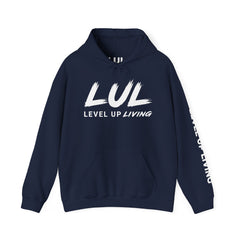 Level Up Living Hoodie — "Wake Up. Lock In. Level Up." Athletic Motivational Sweatshirt