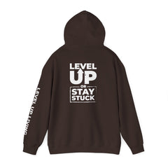 Level Up Hoodie — "Level Up or Stay Stuck" Motivational Pullover