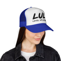 Trucker Hat – "LUL Level Up Living" Mesh Cap | Motivational Casual Streetwear