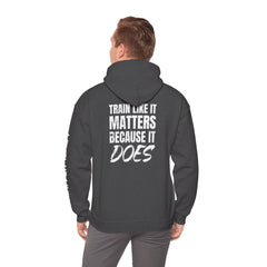 Hoodie — 'Level Up Living' Motivational Pullover (Train Like It Matters Because It Does)