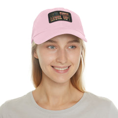 Leather Patch Dad Hat — 'Live Free' Vintage American Flag Baseball Cap