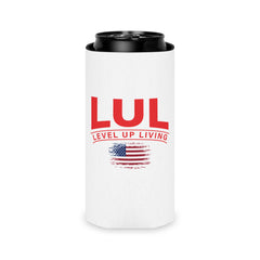 Can Cooler — LUL "Level Up Living" American Flag Drink Koozie