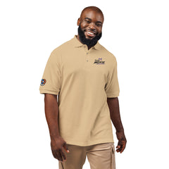 Embroidered Polo Shirt — 'Moxie' Logo Short-Sleeve