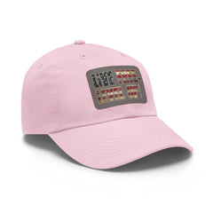 Leather Patch Dad Hat — 'Live Free' Vintage American Flag Baseball Cap