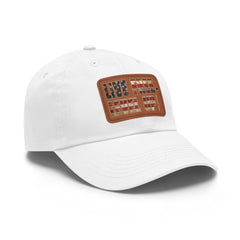 Leather Patch Dad Hat — 'Live Free' Vintage American Flag Baseball Cap