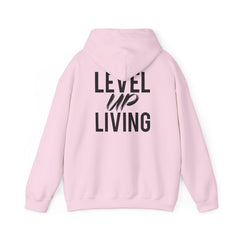 Level Up Living Hoodie — Motivational Graphic Pullover