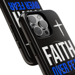 Faith Over Fear Phone Case — Tough Magnetic Protective Case with Cross Design