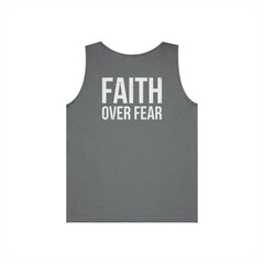 Faith Over Fear Tank Top — Christian Cross Graphic Spiritual Shirt