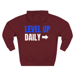 Level Up Living "Level Up Daily" Hoodie — Three-Panel Fleece