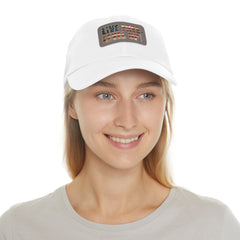 Leather Patch Dad Hat — 'Live Free' Vintage American Flag Baseball Cap