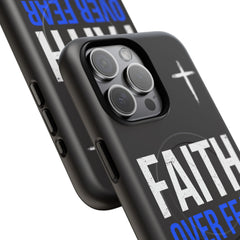 Faith Over Fear Phone Case — Tough Magnetic Protective Case with Cross Design