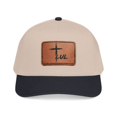 Leather Patch Baseball Cap — Cross & LUL Logo Mid-Profile Hat