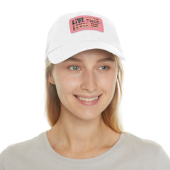 Leather Patch Dad Hat — 'Live Free' Vintage American Flag Baseball Cap