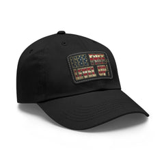 Leather Patch Dad Hat — 'Live Free' Vintage American Flag Baseball Cap