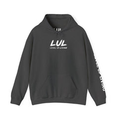 Hoodie — 'Level Up Living' Motivational Pullover (Train Like It Matters Because It Does)