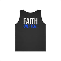 Faith Over Fear Tank Top — Christian Cross Graphic Spiritual Shirt