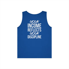 Level Up Living Tank Top — “Your Income Reflects Your Discipline” Motivational Fitness Tank