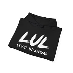 Level Up Living Hoodie — "Wake Up. Lock In. Level Up." Athletic Motivational Sweatshirt