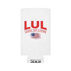 Can Cooler — LUL "Level Up Living" American Flag Drink Koozie