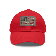 Leather Patch Dad Hat — 'Live Free' Vintage American Flag Baseball Cap
