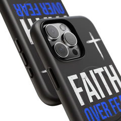Faith Over Fear Phone Case — Tough Magnetic Protective Case with Cross Design