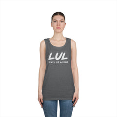 Motivational Fitness Tank Top — "LUL Level Up Living" | "Train Like It Matters Because It Does"