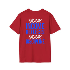 Motivational T-Shirt — “Level Up / Income Reflects Discipline” Inspirational Tee