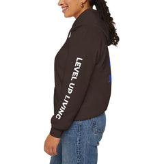 Level Up Living Hoodie – “Income Reflects Your Discipline” Motivational Pullover
