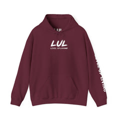Hoodie — 'Level Up Living' Motivational Pullover (Train Like It Matters Because It Does)
