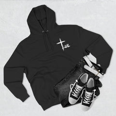 Faith Build Courage Fleece Hoodie — Inspirational Three-Panel Pullover