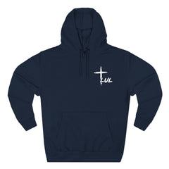 Faith Build Courage Fleece Hoodie — Inspirational Three-Panel Pullover