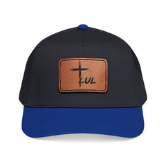 Leather Patch Baseball Cap — Cross & LUL Logo Mid-Profile Hat