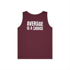 Motivational Tank Top — "LUL Level Up Living" / "Average Is A Choice"