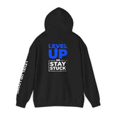 Level Up Hoodie — "Level Up or Stay Stuck" Motivational Pullover