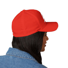 Level Up Living Embroidered Cross Cap — Faith Flex-Fit Closed-Back