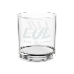 Engraved 10.5oz Whiskey Glass — "Level Up Living" Rocks Glass