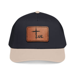 Leather Patch Baseball Cap — Cross & LUL Logo Mid-Profile Hat