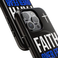 Faith Over Fear Phone Case — Tough Magnetic Protective Case with Cross Design