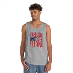 Freedom Over Fear American Flag Tank Top