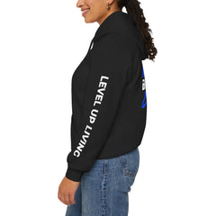 Hoodie — 'Level Up Living' Motivational Pullover (Train Like It Matters Because It Does)