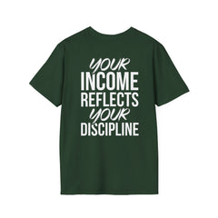 Motivational T-Shirt — “Level Up / Income Reflects Discipline” Inspirational Tee