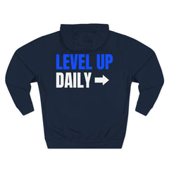 Level Up Living "Level Up Daily" Hoodie — Three-Panel Fleece